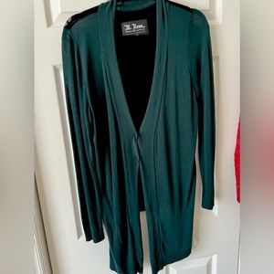 M.Rena Forest Green Sweater with Black Print